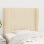 vidaXL Tăblie de pat cu aripioare, crem, 103x23x118/128 cm, textil