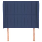vidaXL Tăblie de pat cu aripioare, albastru, 103x23x118/128 cm, textil
