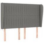 vidaXL Tăblie de pat cu aripioare gri închis 147x23x118/128 cm textil