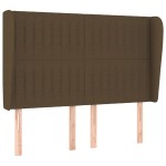 vidaXL Tăblie de pat cu aripioare maro închis 147x23x118/128 cm textil