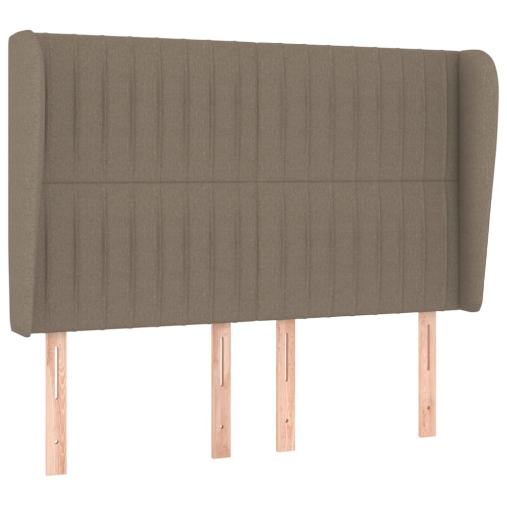 vidaXL Tăblie de pat cu aripioare gri taupe 147x23x118/128 cm textil