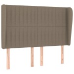 vidaXL Tăblie de pat cu aripioare gri taupe 147x23x118/128 cm textil