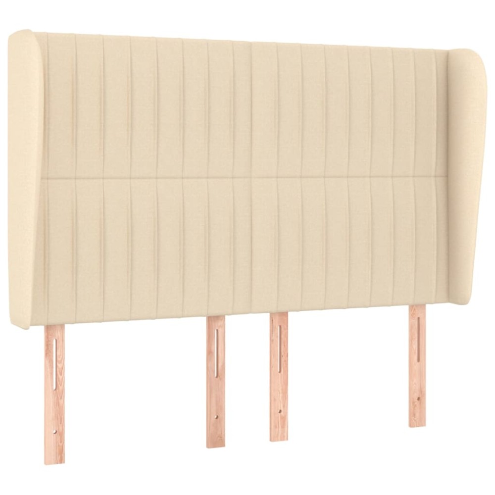 vidaXL Tăblie de pat cu aripioare, crem, 147x23x118/128 cm, textil