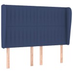 vidaXL Tăblie de pat cu aripioare, albastru, 147x23x118/128 cm, textil