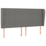 vidaXL Tăblie de pat cu aripioare gri închis 163x23x118/128 cm textil vidaXL Tăblie de pat cu aripioare gri închis 163x23x118/128 cm textil