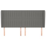 vidaXL Tăblie de pat cu aripioare gri închis 163x23x118/128 cm textil vidaXL Tăblie de pat cu aripioare gri închis 163x23x118/128 cm textil