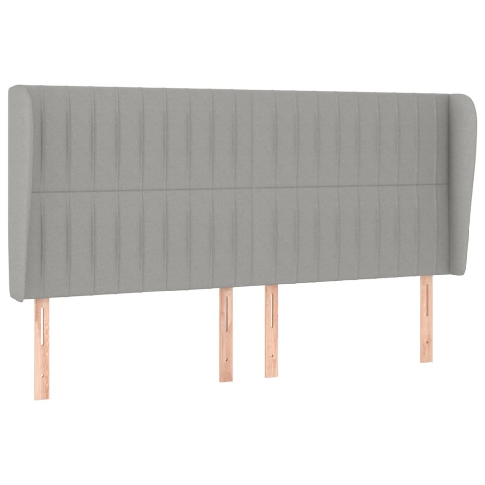 vidaXL Tăblie de pat cu aripioare gri deschis 183x23x118/128 cm textil