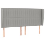 vidaXL Tăblie de pat cu aripioare gri deschis 183x23x118/128 cm textil