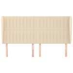 vidaXL Tăblie de pat cu aripioare, crem, 183x23x118/128 cm, textil
