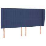 vidaXL Tăblie de pat cu aripioare, albastru, 183x23x118/128 cm, textil