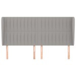 vidaXL Tăblie de pat cu aripioare gri deschis 203x23x118/128 cm textil
