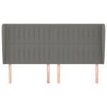 vidaXL Tăblie de pat cu aripioare gri închis 203x23x118/128 cm, textil vidaXL Tăblie de pat cu aripioare gri închis 203x23x118/128 cm, textil