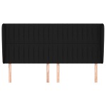 vidaXL Tăblie de pat cu aripioare, negru, 203x23x118/128 cm, textil vidaXL Tăblie de pat cu aripioare, negru, 203x23x118/128 cm, textil
