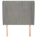 vidaXL Tăblie de pat cu aripioare gri deschis 83x23x118/128 cm catifea