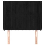 vidaXL Tăblie de pat cu aripioare, negru, 83x23x118/128 cm, catifea vidaXL Tăblie de pat cu aripioare, negru, 83x23x118/128 cm, catifea