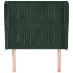 vidaXL Tăblie pat cu aripioare verde închis 83x23x118/128 cm catifea vidaXL Tăblie pat cu aripioare verde închis 83x23x118/128 cm catifea