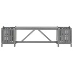 vidaXL Bancă de grădină cu 2 jardiniere, 150 cm, gri, lemn de acacia vidaXL Bancă de grădină cu 2 jardiniere, 150 cm, gri, lemn de acacia