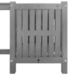vidaXL Bancă de grădină cu 2 jardiniere, 150 cm, gri, lemn de acacia vidaXL Bancă de grădină cu 2 jardiniere, 150 cm, gri, lemn de acacia