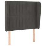 vidaXL Tăblie de pat cu aripioare gri închis 93x23x118/128 cm catifea