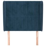 vidaXL Tăblie pat cu aripioare albastru închis 93x23x118/128cm catifea