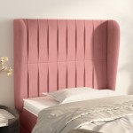 vidaXL Tăblie de pat cu aripioare, roz, 93x23x118/128 cm, catifea