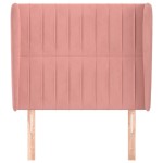 vidaXL Tăblie de pat cu aripioare, roz, 93x23x118/128 cm, catifea