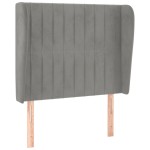 vidaXL Tăblie de pat cu aripioare gri deschis 103x23x118/128cm catifea
