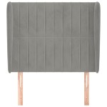 vidaXL Tăblie de pat cu aripioare gri deschis 103x23x118/128cm catifea