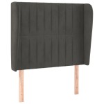 vidaXL Tăblie de pat cu aripioare gri închis 103x23x118/128 cm catifea