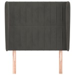 vidaXL Tăblie de pat cu aripioare gri închis 103x23x118/128 cm catifea