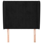 vidaXL Tăblie de pat cu aripioare, negru, 103x23x118/128 cm, catifea