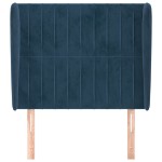 vidaXL Tăblie pat cu urechi albastru închis 103x23x118/128cm catifea vidaXL Tăblie pat cu urechi albastru închis 103x23x118/128cm catifea