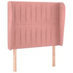 vidaXL Tăblie de pat cu aripioare, roz, 103x23x118/128 cm, catifea