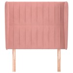 vidaXL Tăblie de pat cu aripioare, roz, 103x23x118/128 cm, catifea