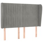 vidaXL Tăblie de pat cu aripioare gri deschis 147x23x118/128cm catifea vidaXL Tăblie de pat cu aripioare gri deschis 147x23x118/128cm catifea