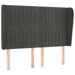 vidaXL Tăblie de pat cu aripioare gri închis 147x23x118/128 cm catifea