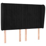vidaXL Tăblie de pat cu aripioare, negru, 147x23x118/128 cm, catifea