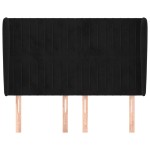 vidaXL Tăblie de pat cu aripioare, negru, 147x23x118/128 cm, catifea