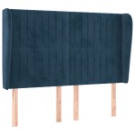 vidaXL Tăblie pat cu urechi albastru închis 147x23x118/128 cm catifea vidaXL Tăblie pat cu urechi albastru închis 147x23x118/128 cm catifea