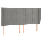 vidaXL Tăblie de pat cu aripioare gri deschis 163x23x118/128cm catifea