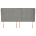vidaXL Tăblie de pat cu aripioare gri deschis 163x23x118/128cm catifea