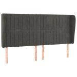 vidaXL Tăblie de pat cu aripioare gri închis 163x23x118/128 cm catifea vidaXL Tăblie de pat cu aripioare gri închis 163x23x118/128 cm catifea