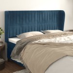 vidaXL Tăblie pat cu urechi albastru închis 163x23x118/128 cm catifea vidaXL Tăblie pat cu urechi albastru închis 163x23x118/128 cm catifea
