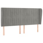 vidaXL Tăblie de pat cu aripioare gri deschis 183x23x118/128cm catifea vidaXL Tăblie de pat cu aripioare gri deschis 183x23x118/128cm catifea