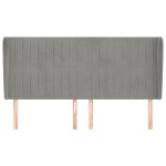vidaXL Tăblie de pat cu aripioare gri deschis 183x23x118/128cm catifea vidaXL Tăblie de pat cu aripioare gri deschis 183x23x118/128cm catifea
