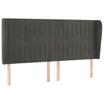 vidaXL Tăblie de pat cu aripioare gri închis 183x23x118/128 cm catifea vidaXL Tăblie de pat cu aripioare gri închis 183x23x118/128 cm catifea