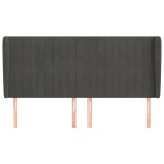 vidaXL Tăblie de pat cu aripioare gri închis 183x23x118/128 cm catifea vidaXL Tăblie de pat cu aripioare gri închis 183x23x118/128 cm catifea