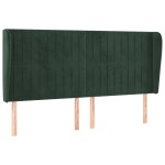 vidaXL Tăblie pat cu aripioare verde închis 183x23x118/128 cm catifea vidaXL Tăblie pat cu aripioare verde închis 183x23x118/128 cm catifea