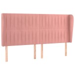 vidaXL Tăblie de pat cu aripioare, roz, 183x23x118/128 cm, catifea
