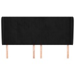 vidaXL Tăblie de pat cu aripioare, negru, 203x23x118/128 cm, catifea